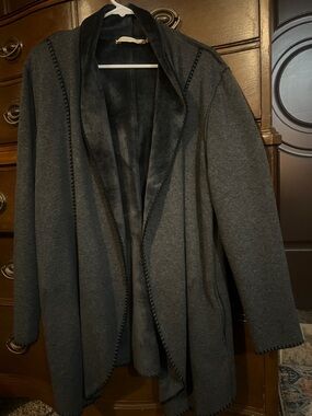 Soft Surroundings Dark Gray Open Front Cozy Jacket